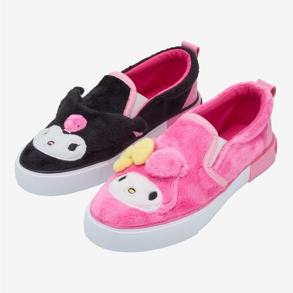 My Melody & Kuromi Fuzzy Mismatch Slip-On Sneakers - Picture 2 of 4